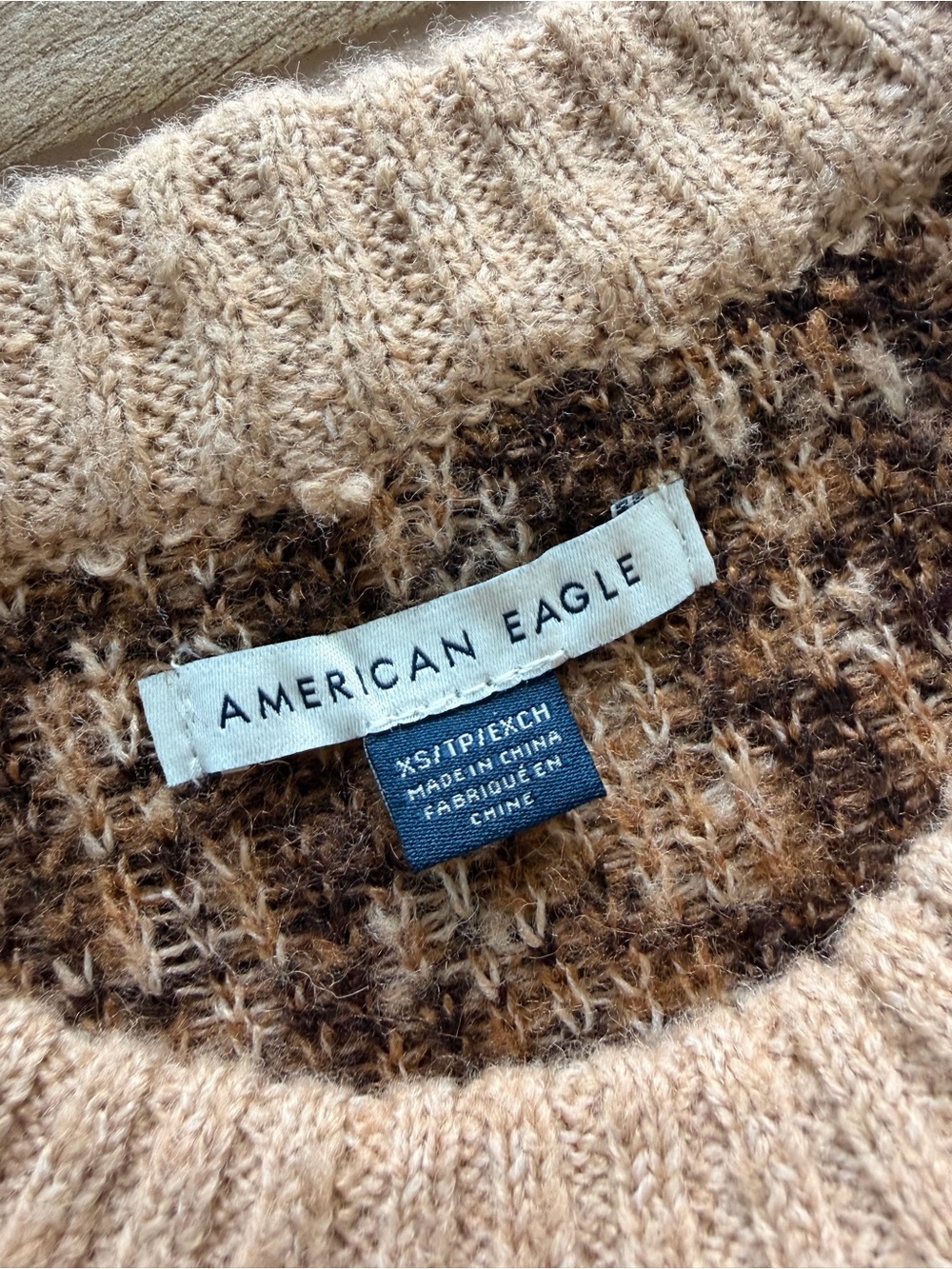NWOT American Eagle Outfitters Fuzzy Leopard-Pattern Crewneck Sweater - Picture 3 of 4